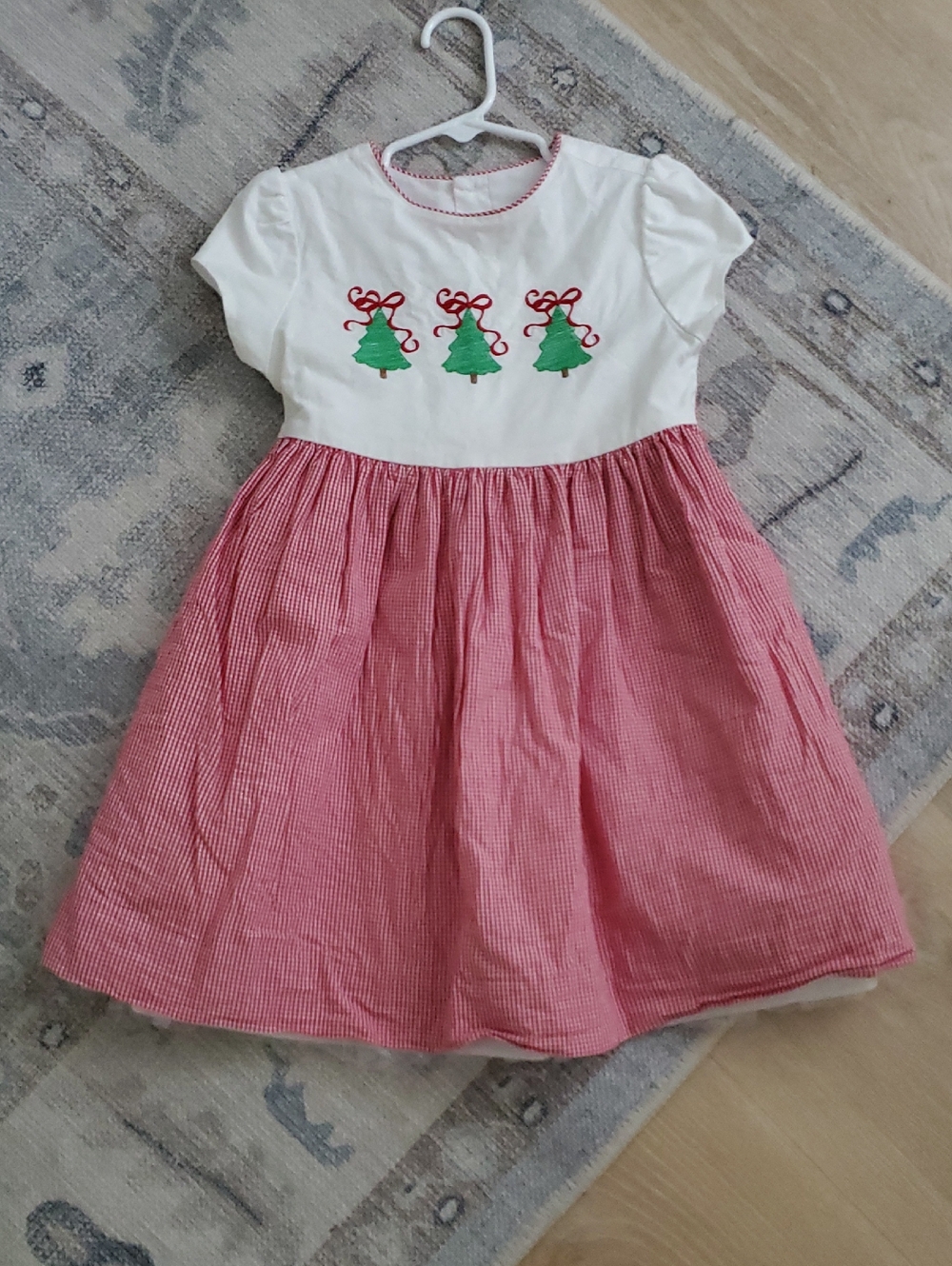 Bailey Boys Girls Embroidered Holiday Christmas Tree Dress Sz5